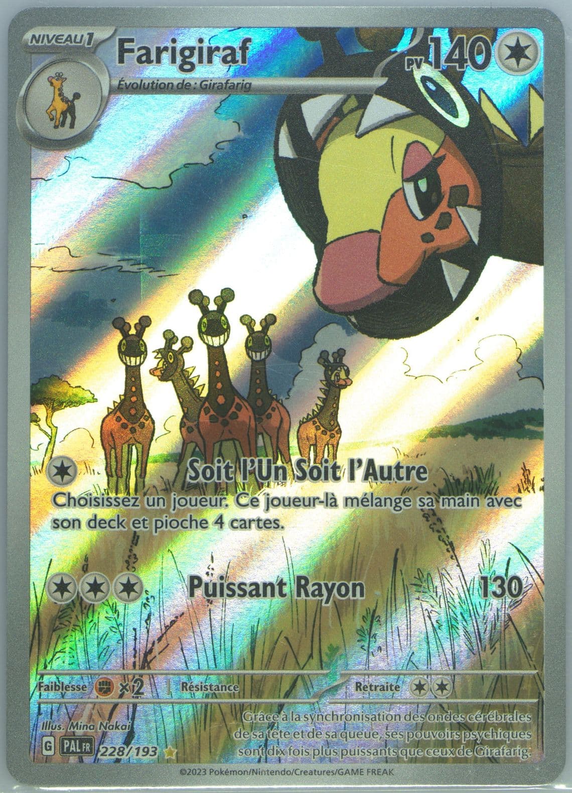 Farigiraf Illustration Rare (228) 2023 Pokemon French Pal FR-Paldea Evolved