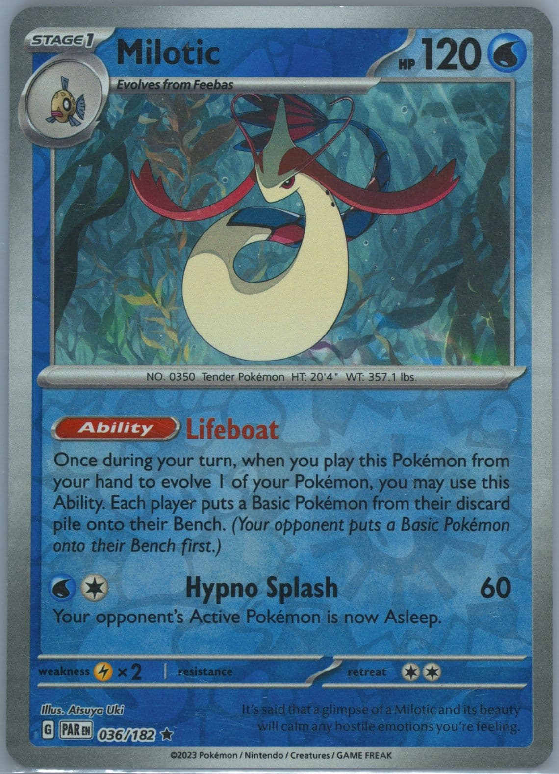 Milotic Reverse Holo (036) 2023 Pokemon Par EN-Paradox Rift