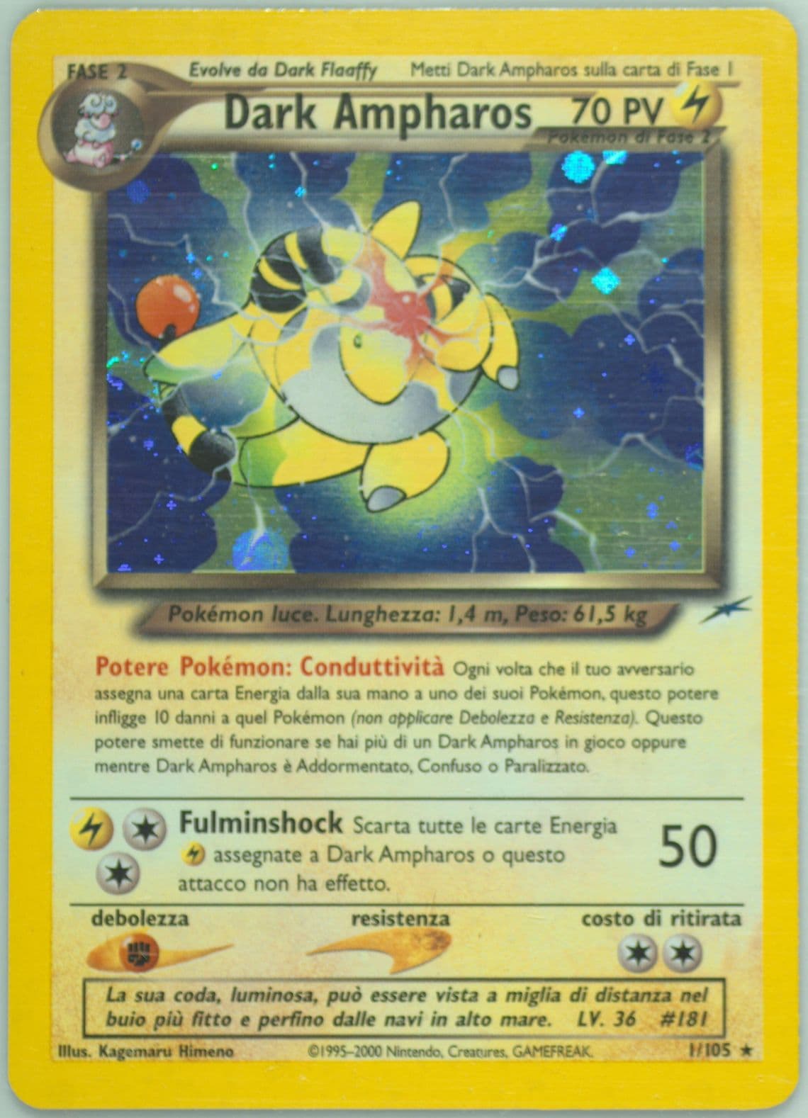 Dark Ampharos-Holo Italian (1) 2002 Pokemon Neo Destiny