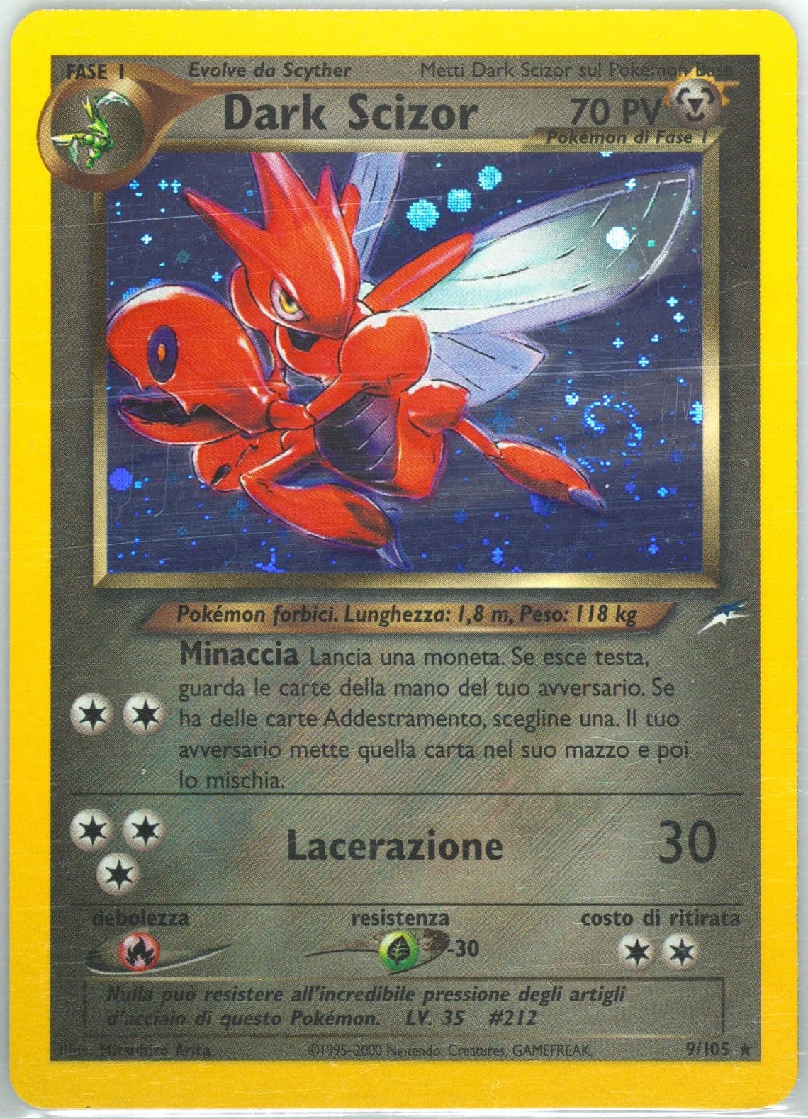 Dark Scizor-Holo Italian (9) 2002 Pokemon Neo Destiny
