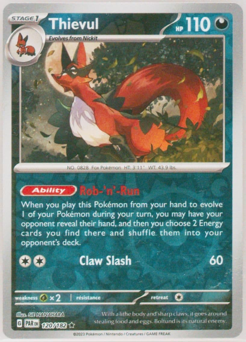 Thievul Reverse Holo (120) 2023 Pokemon Par EN-Paradox Rift
