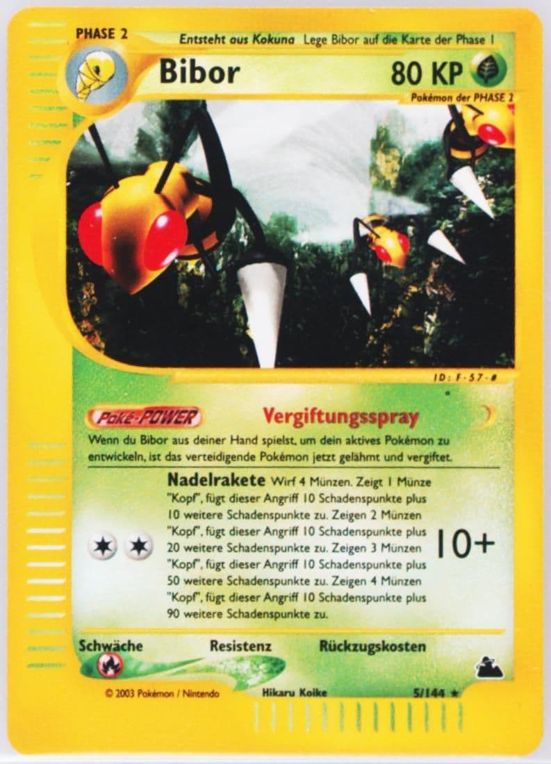 Bibor-Reverse Foil German (5) 2003 Pokemon Skyridge