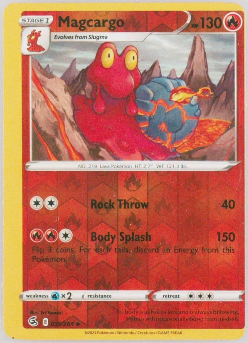 Magcargo-Reverse Foil (035) 2021 Pokemon Sword & Shield Fusion Strike