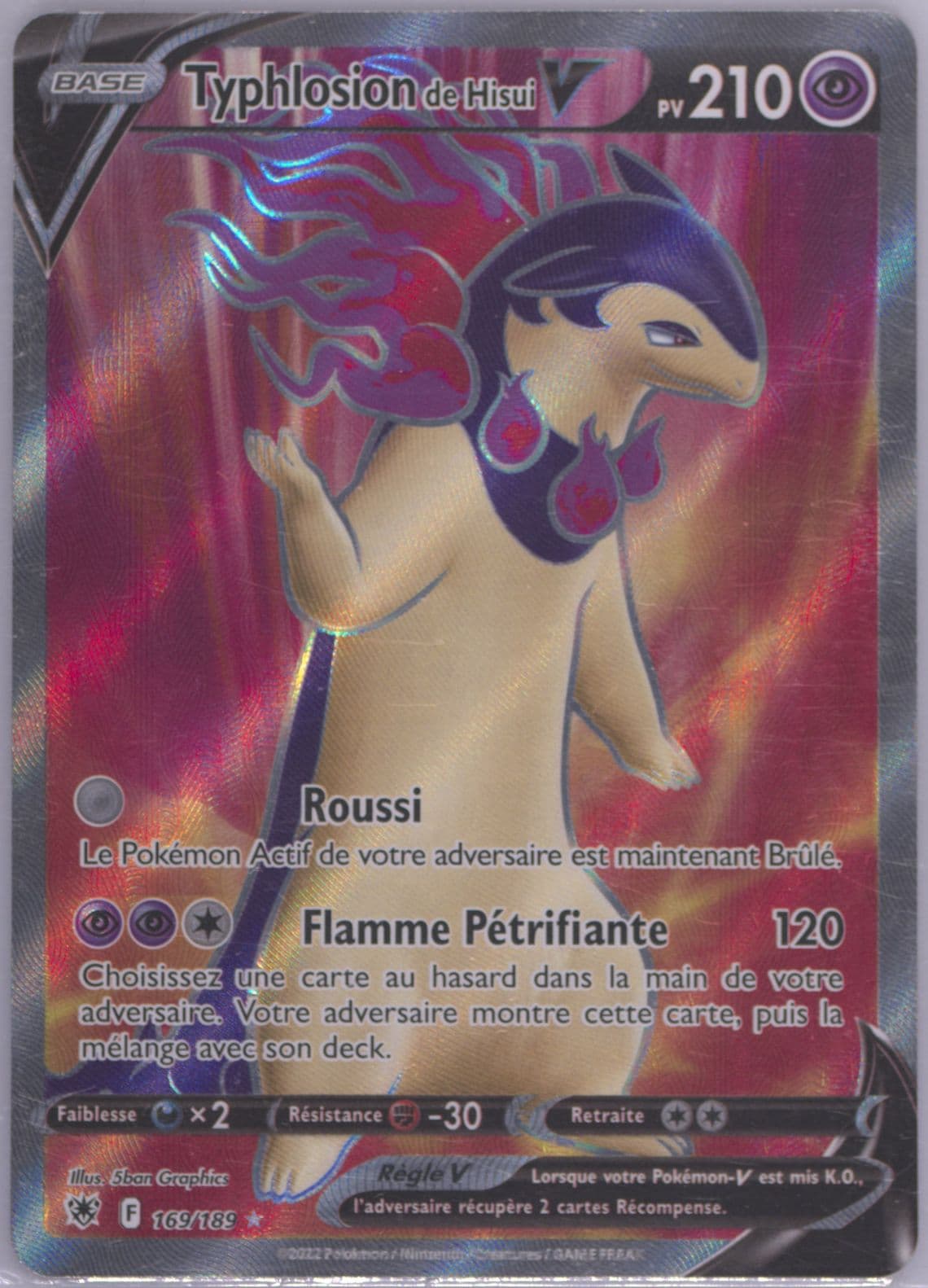 Full Art/Typhlosion de Hisui V French (169) 2022 Pokemon Sword & Shield Astral Radiance