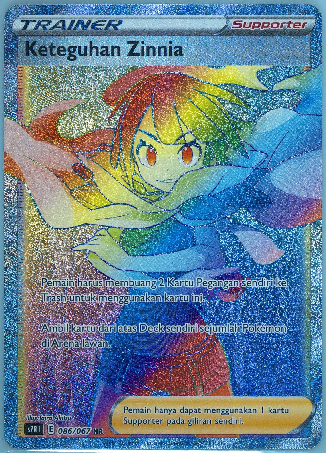 Full Art/Zinnia's Resolve-Hyper (086) 2021 Pokemon Indonesian Sword & Shield Blue Sky Stream