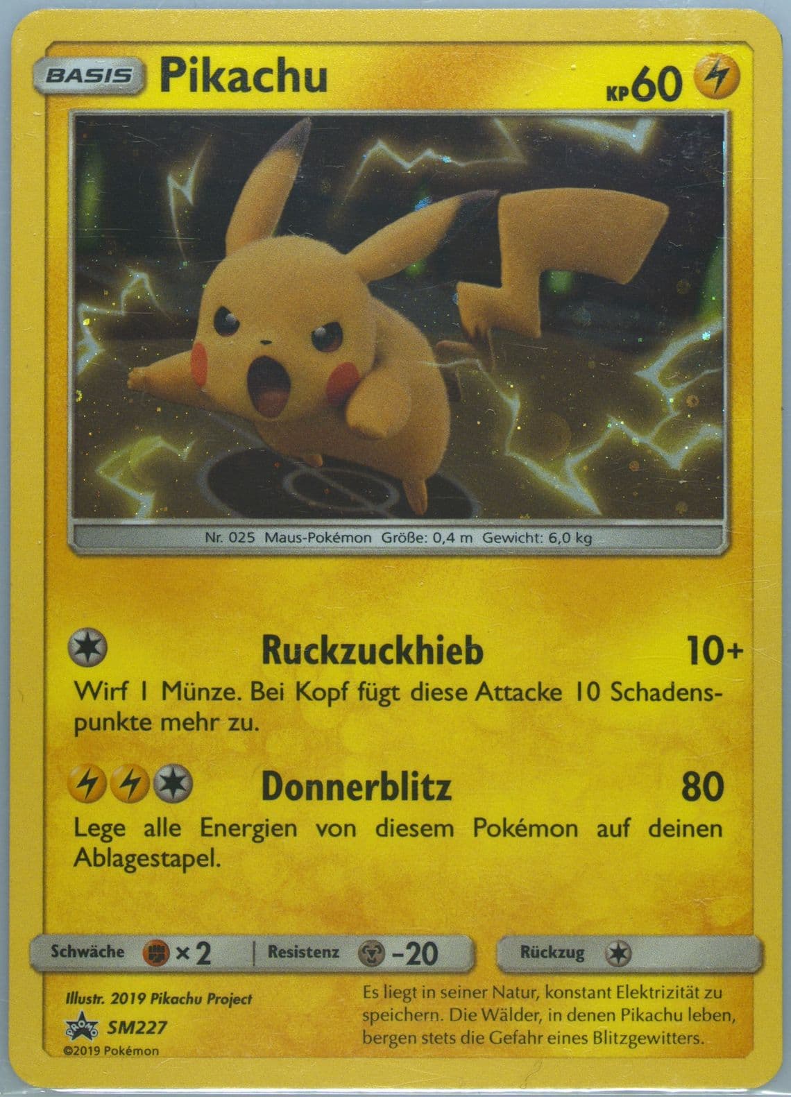 Pikachu-Holo Fall 2019 Collector Chest-German (SM227) 2019 Pokemon SM Black Star Promo
