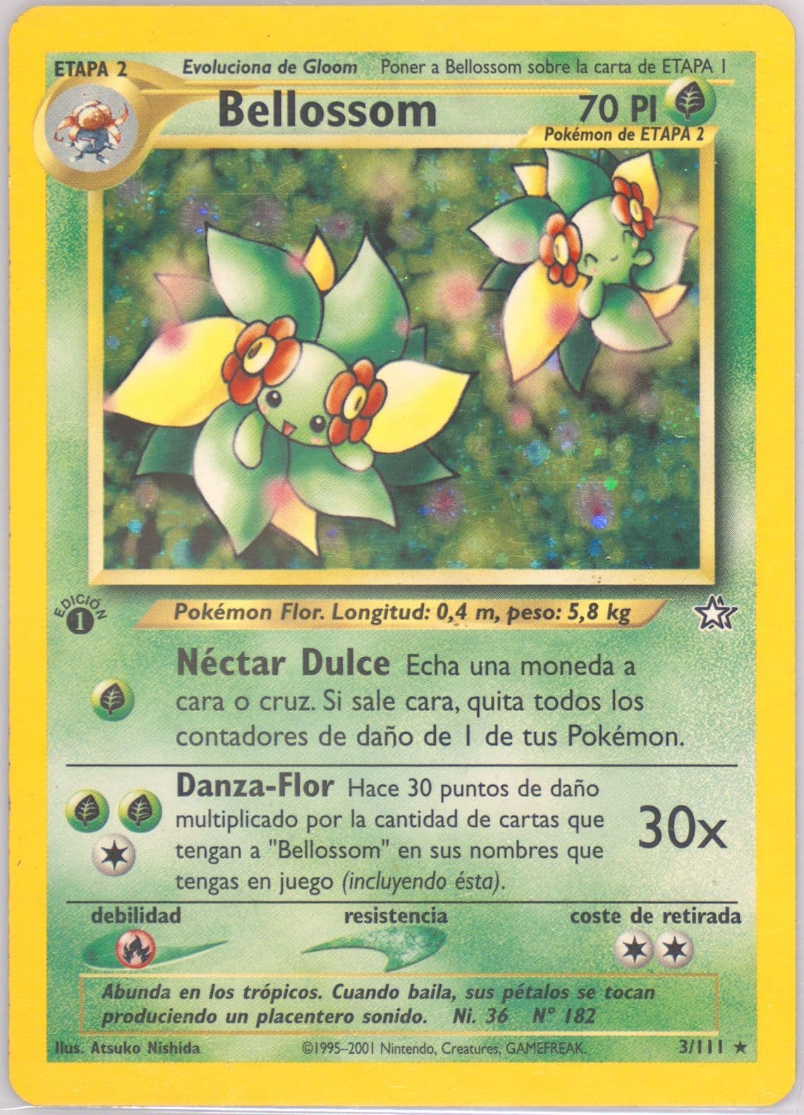Bellossom-Holo 1st Edition (3) 2001 Pokemon Spanish Neo Genesis