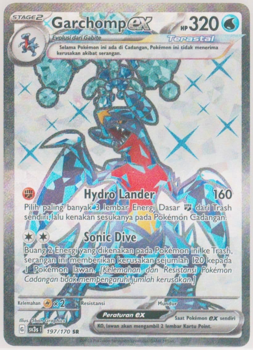 Garchomp EX Super Rare (197) 2023 Pokemon Indonesian Sv3s I-Black Shine