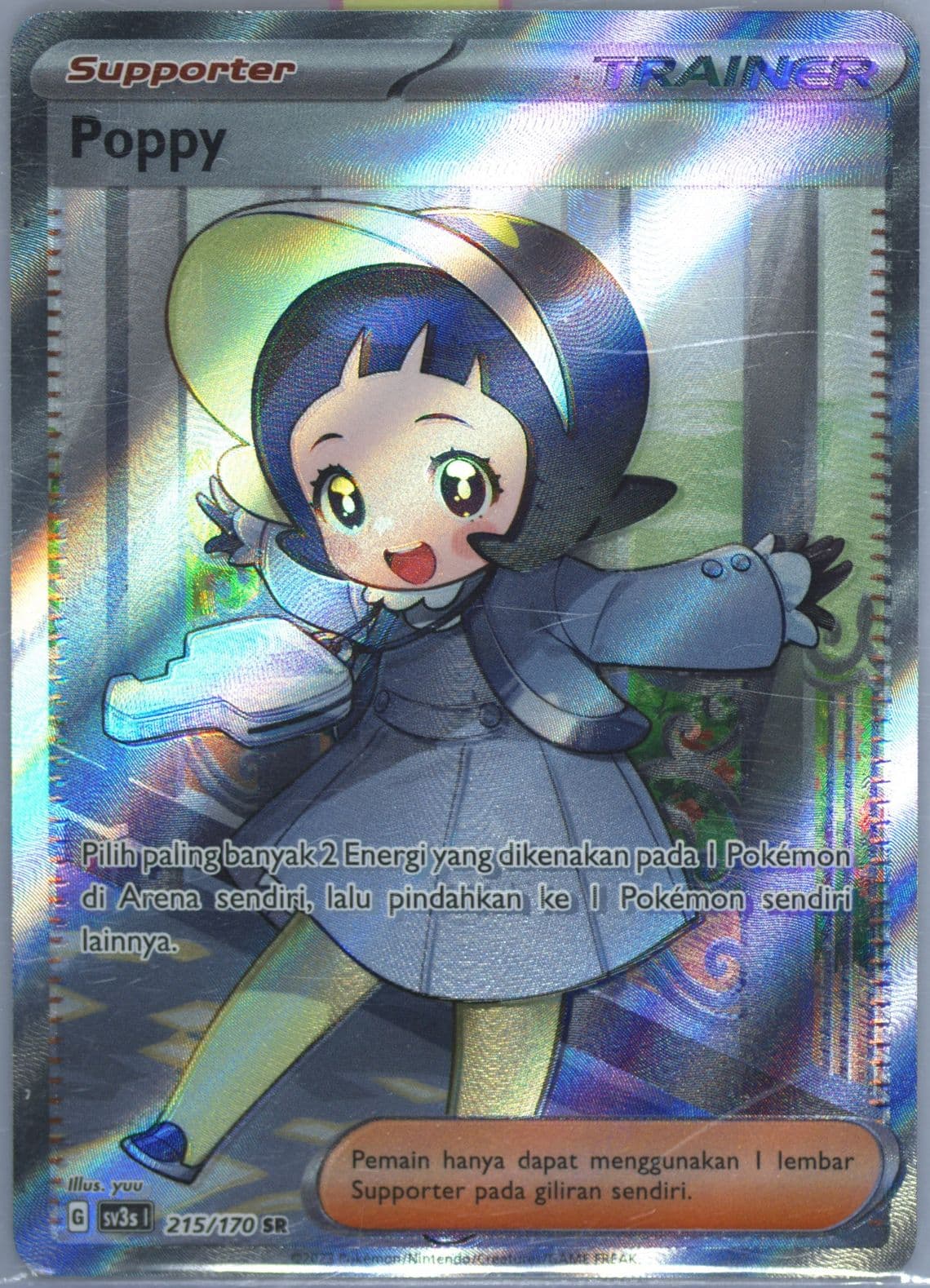 Poppy Super Rare (215) 2023 Pokemon Indonesian Sv3s I-Black Shine