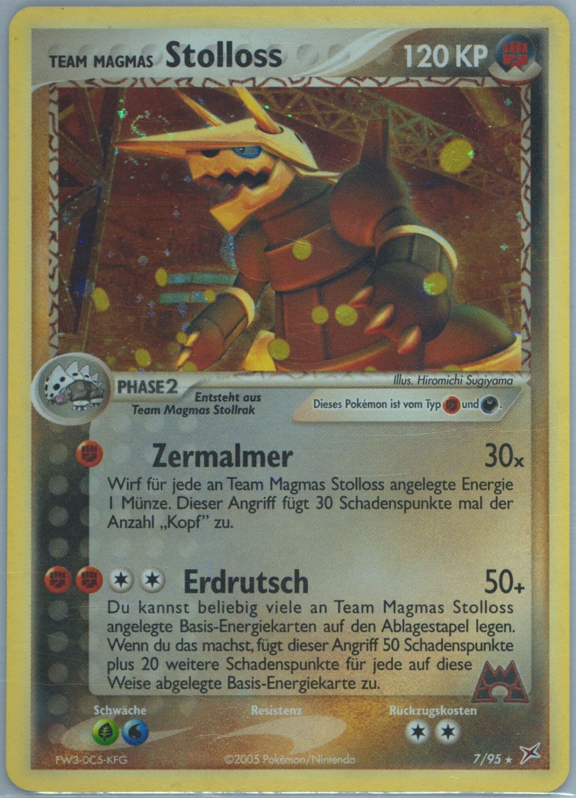 Team Magmas Stolloss-Holo (7) 2005 Pokemon German EX Team Magma VS Team Aqua