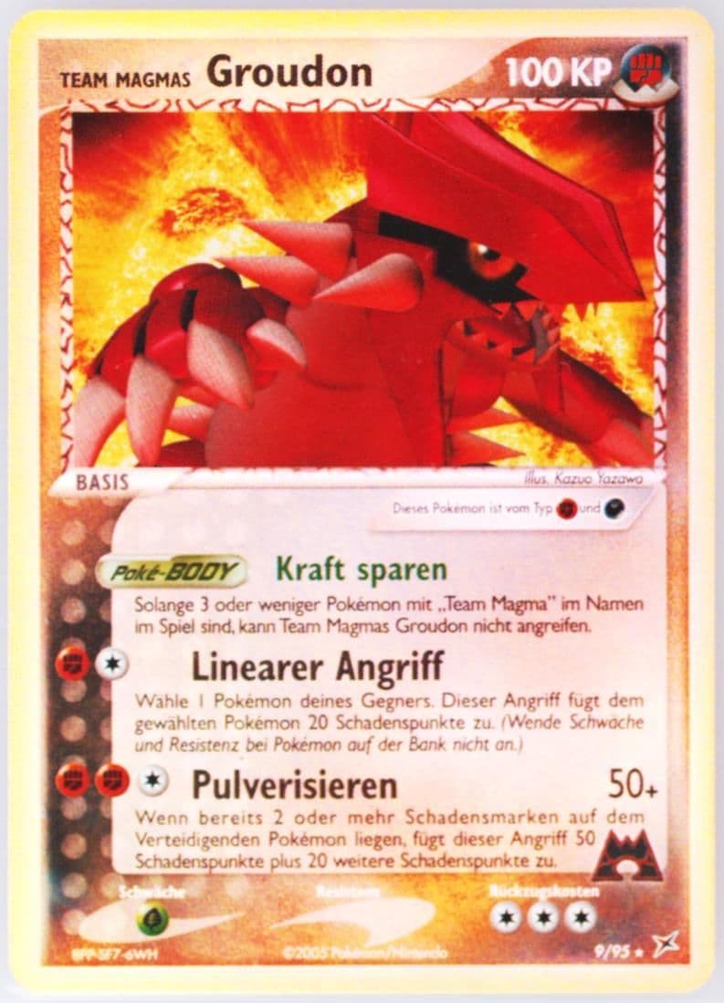 Team Magma's Groudon-Reverse Foil (9) 2005 Pokemon German EX Team Magma VS Team Aqua