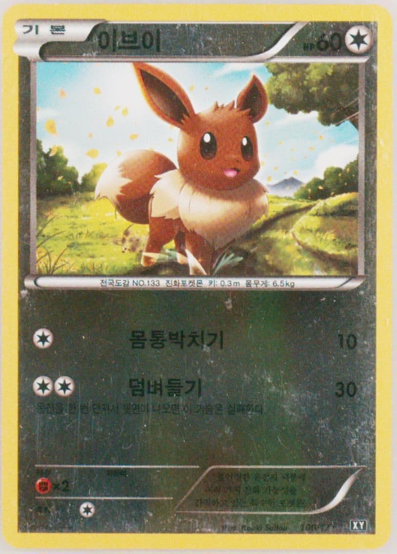 Eevee-Reverse Foil (100) 2017 Pokemon Korean the Best of XY