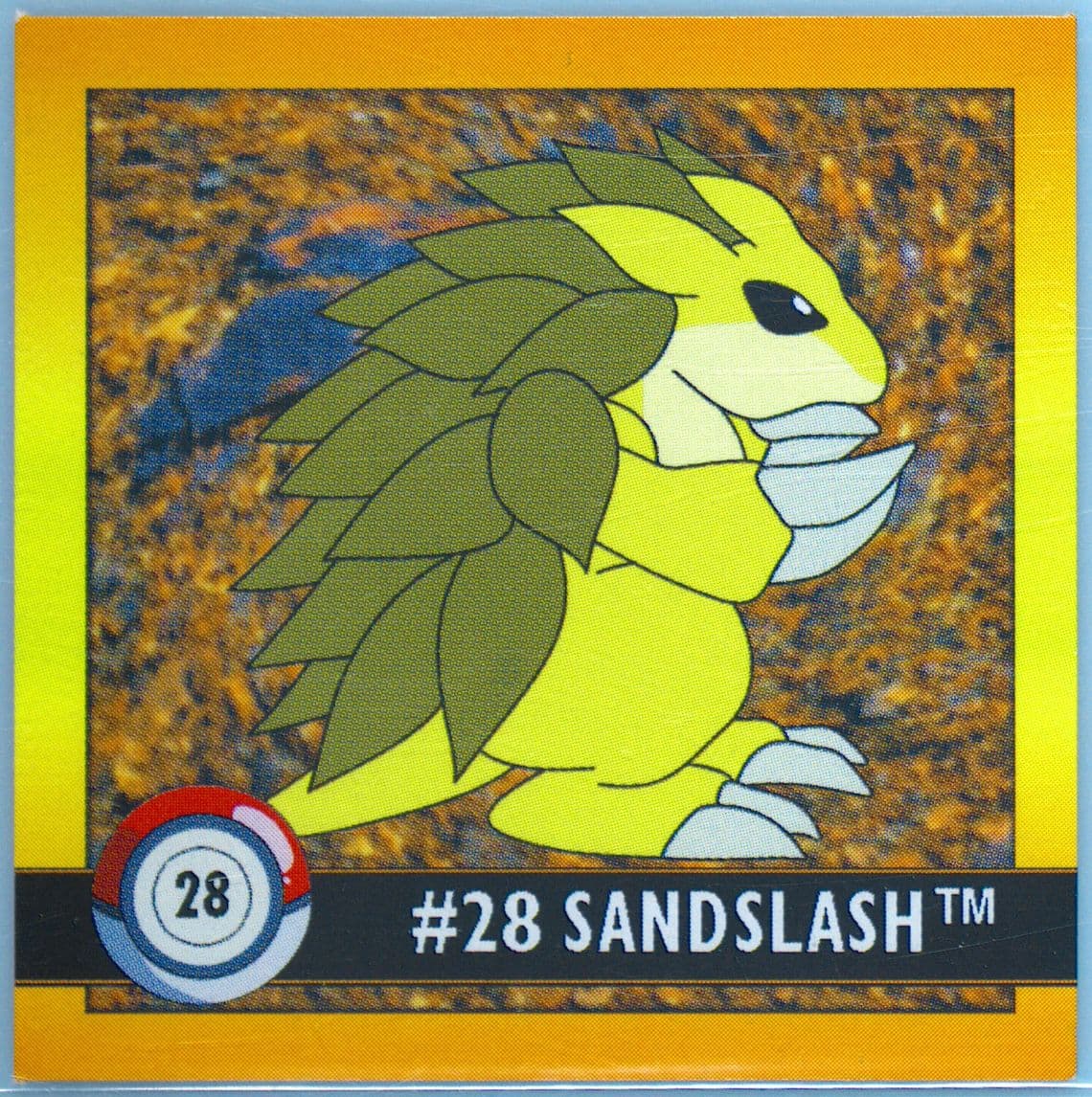 Sandslash (28) 1999 Pokemon Stickers Series 1