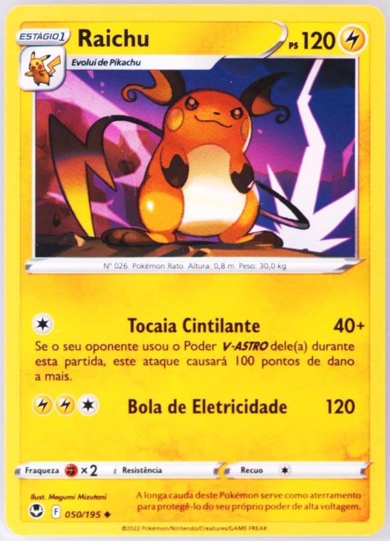 Raichu Portuguese (050) 2022 Pokemon Sword & Shield Silver Tempest