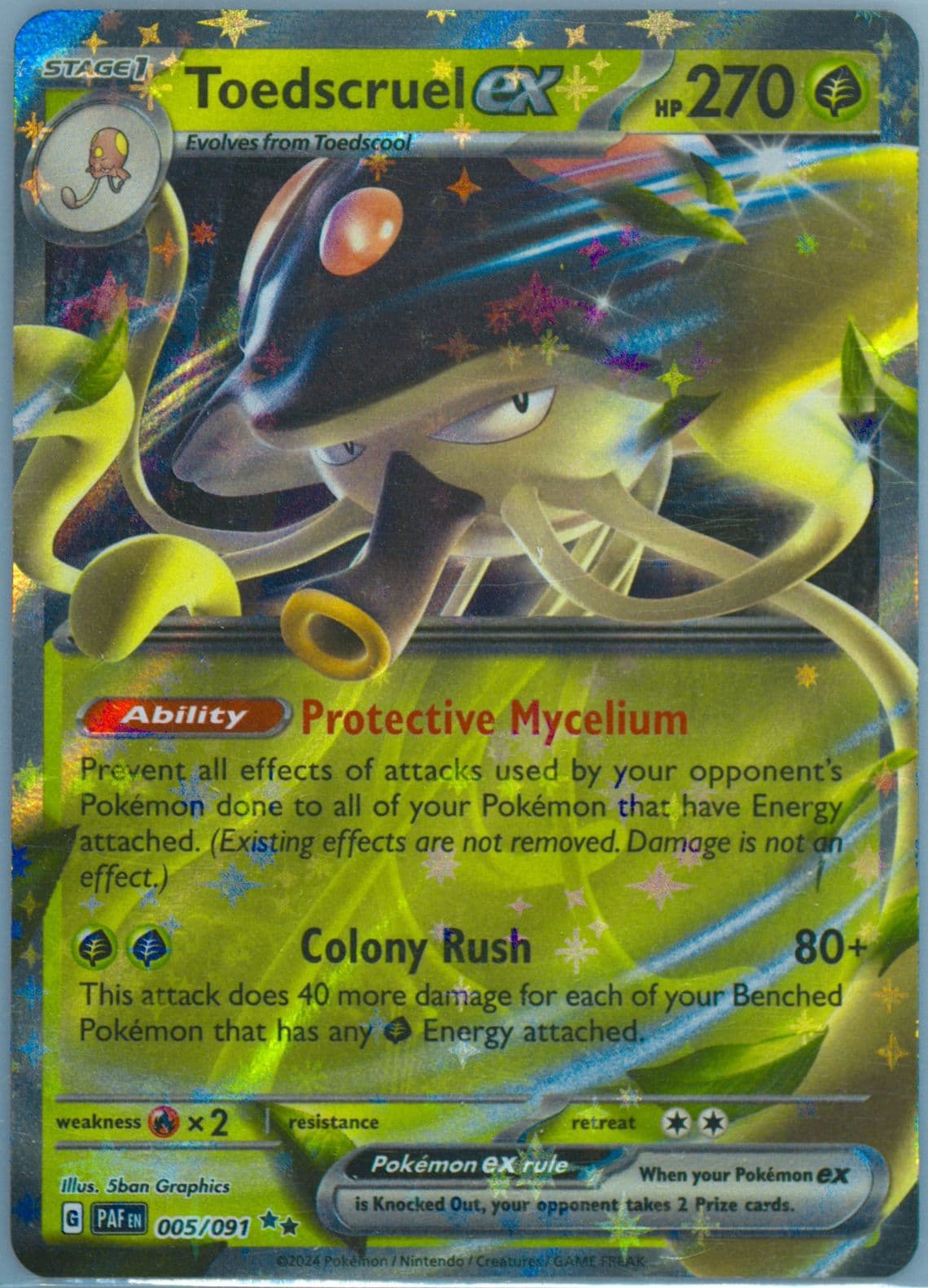 Toedscruel EX (005) 2024 Pokemon Paf EN-Paldean Fates