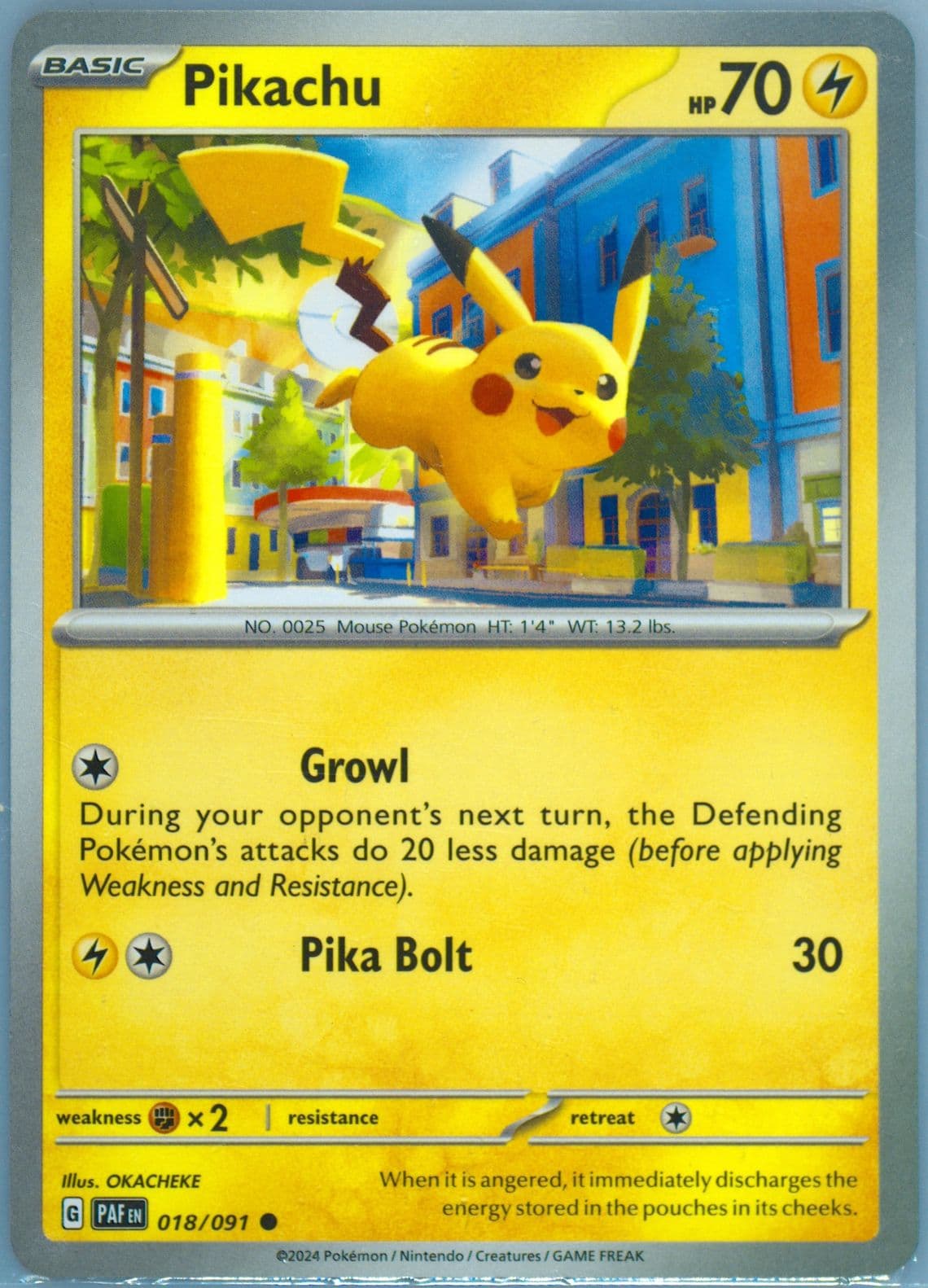 Pikachu (018) 2024 Pokemon Paf EN-Paldean Fates