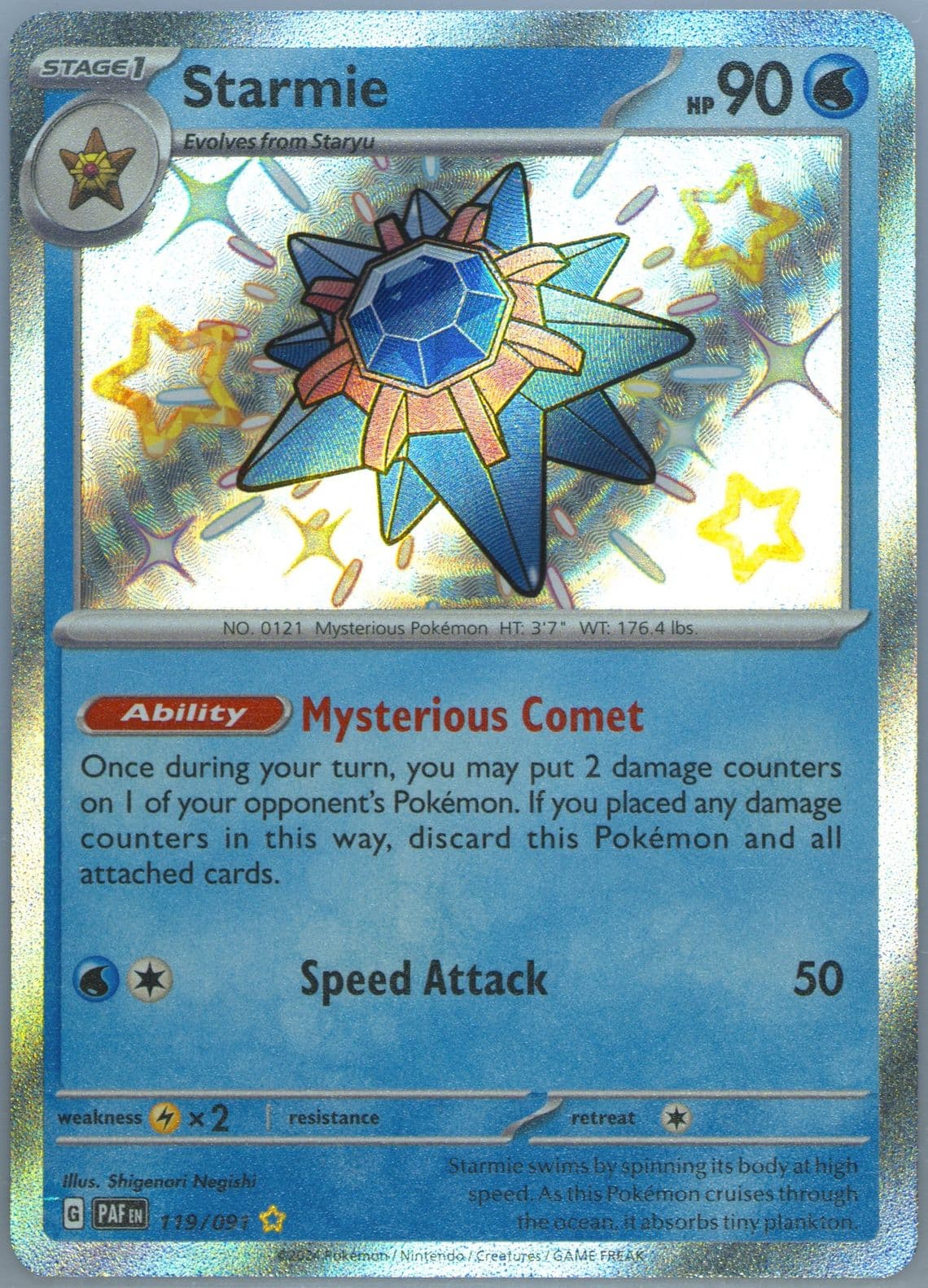 Starmie Shiny Rare (119) 2024 Pokemon Paf EN-Paldean Fates