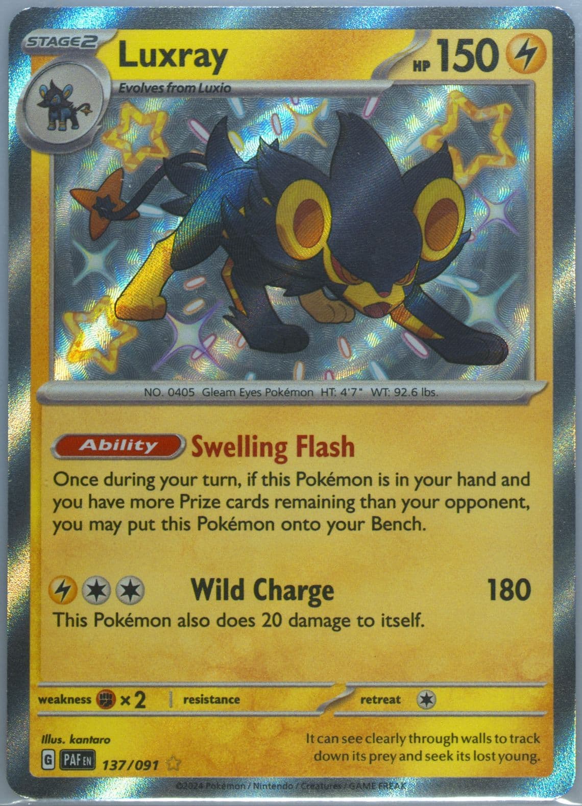 Luxray Shiny Rare (137) 2024 Pokemon Paf EN-Paldean Fates