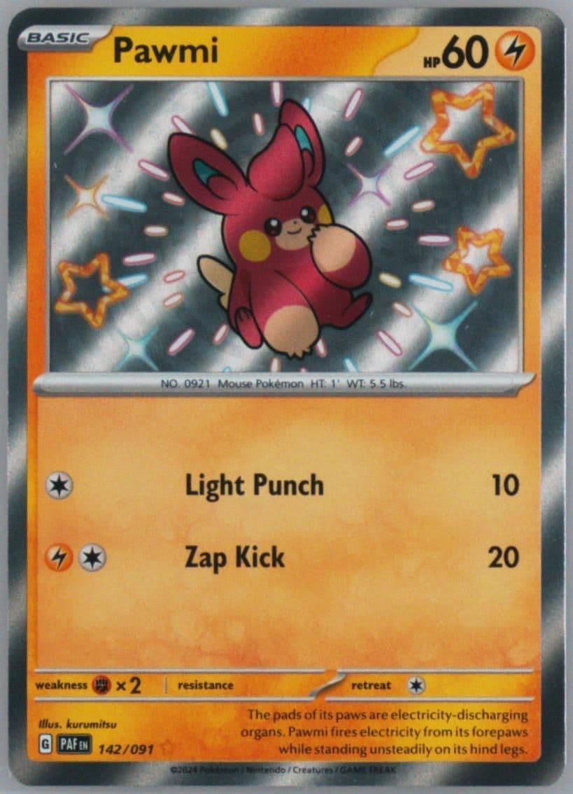 Pawmi Shiny Rare (142) 2024 Pokemon Paf EN-Paldean Fates