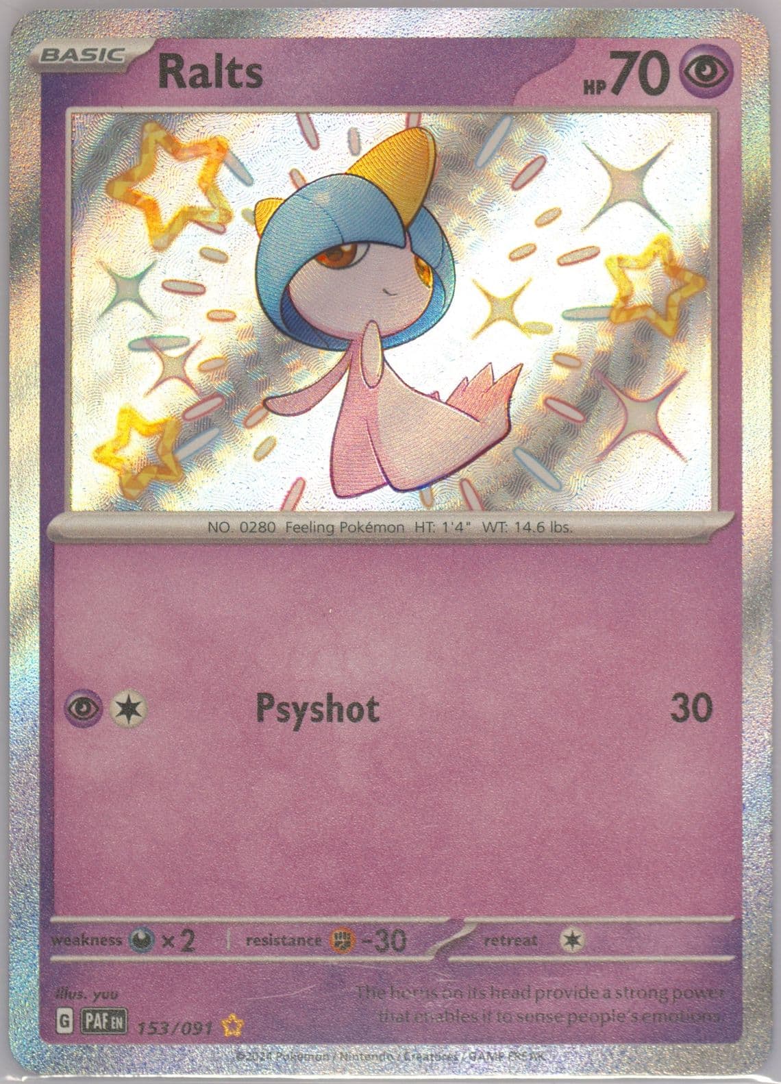 Ralts Shiny Rare (153) 2024 Pokemon Paf EN-Paldean Fates