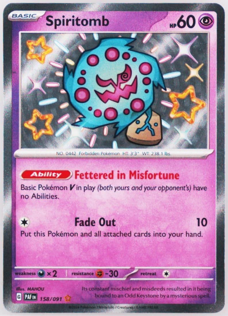 Spiritomb Shiny Rare (158) 2024 Pokemon Paf EN-Paldean Fates