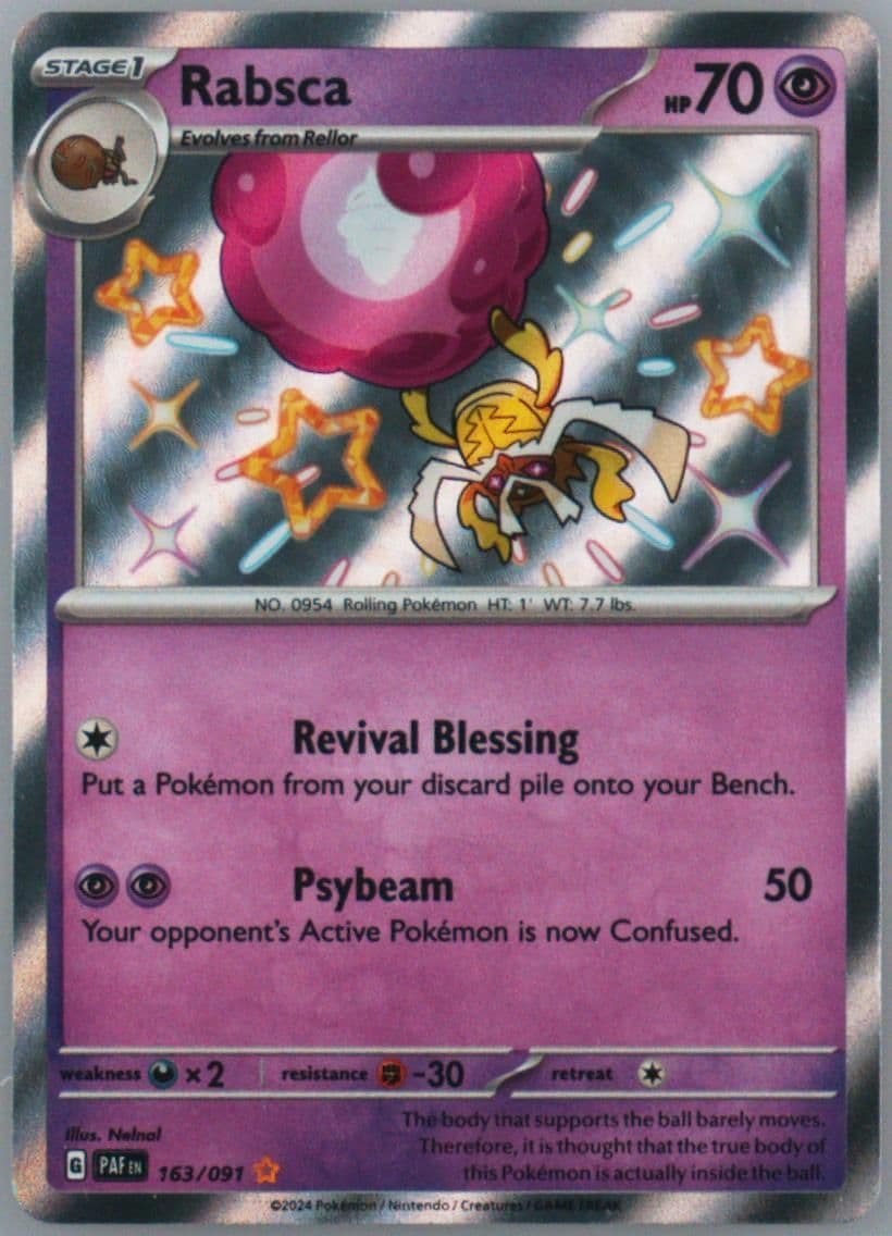 Rabsca Shiny Rare (163) 2024 Pokemon Paf EN-Paldean Fates
