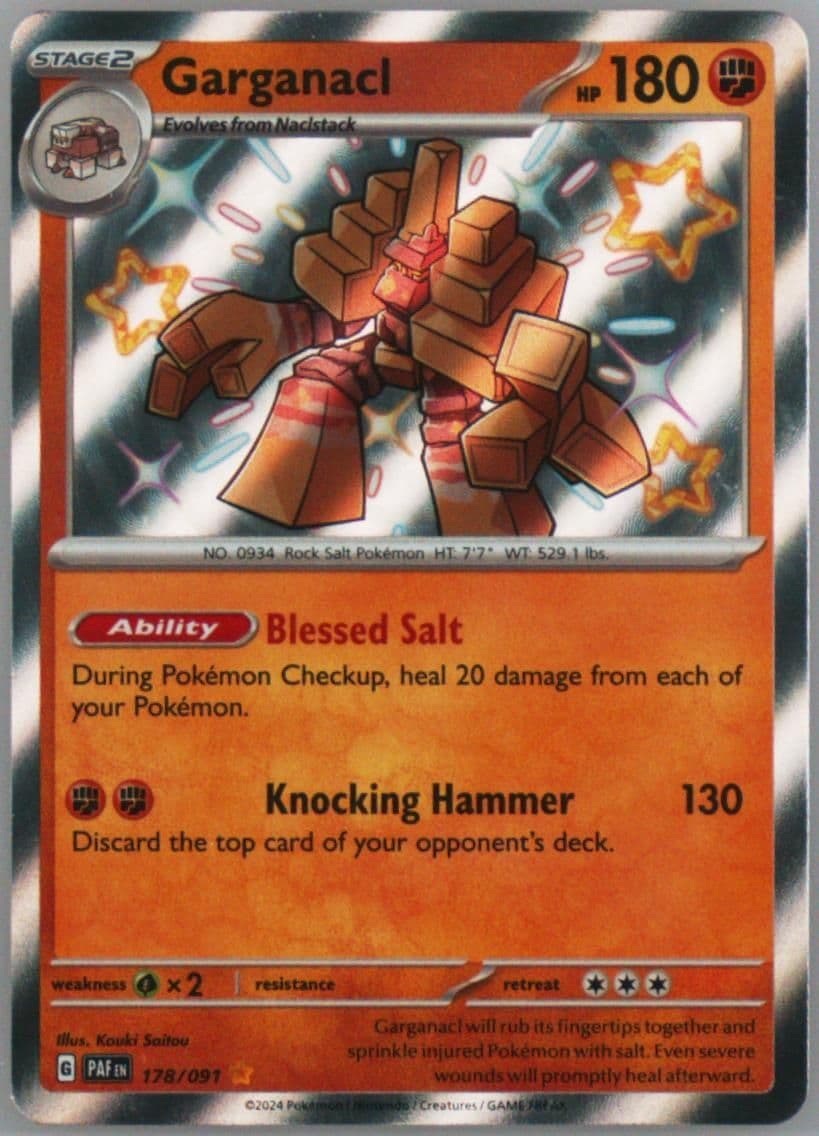 Garganacl Shiny Rare (178) 2024 Pokemon Paf EN-Paldean Fates