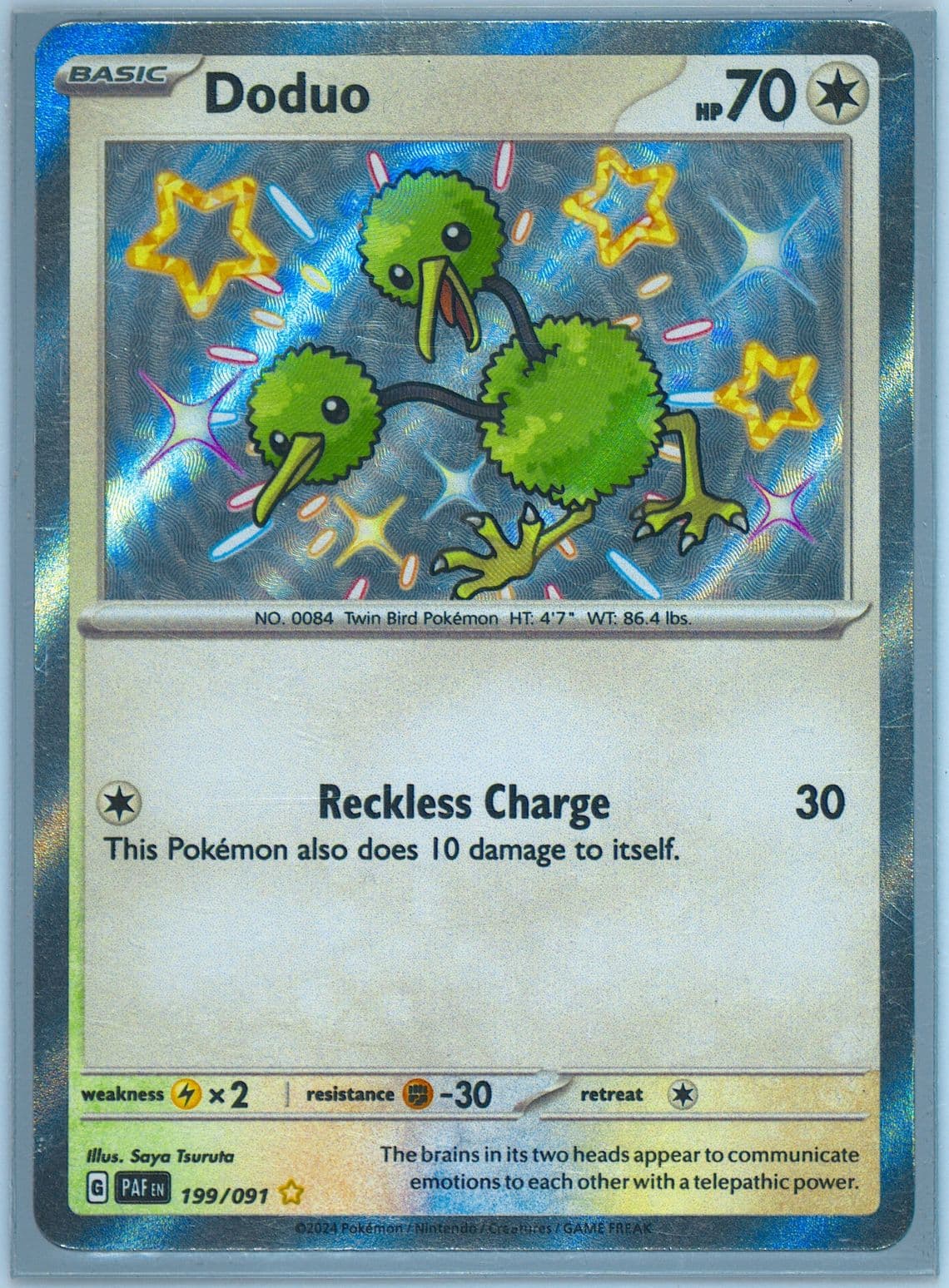 Doduo Shiny Rare (199) 2024 Pokemon Paf EN-Paldean Fates