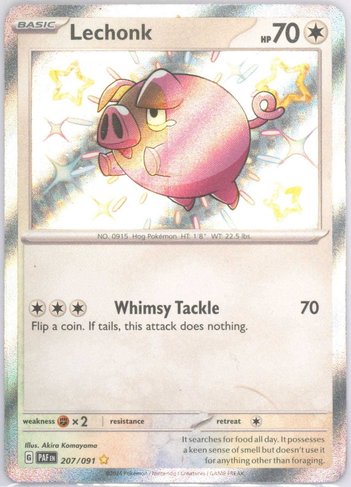 Lechonk Shiny Rare (207) 2024 Pokemon Paf EN-Paldean Fates