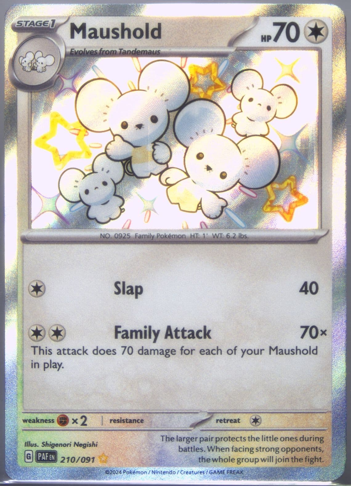 Maushold Shiny Rare (210) 2024 Pokemon Paf EN-Paldean Fates