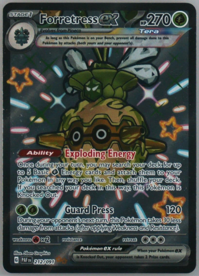 Forretress EX Shiny Ultra Rare (212) 2024 Pokemon Paf EN-Paldean Fates