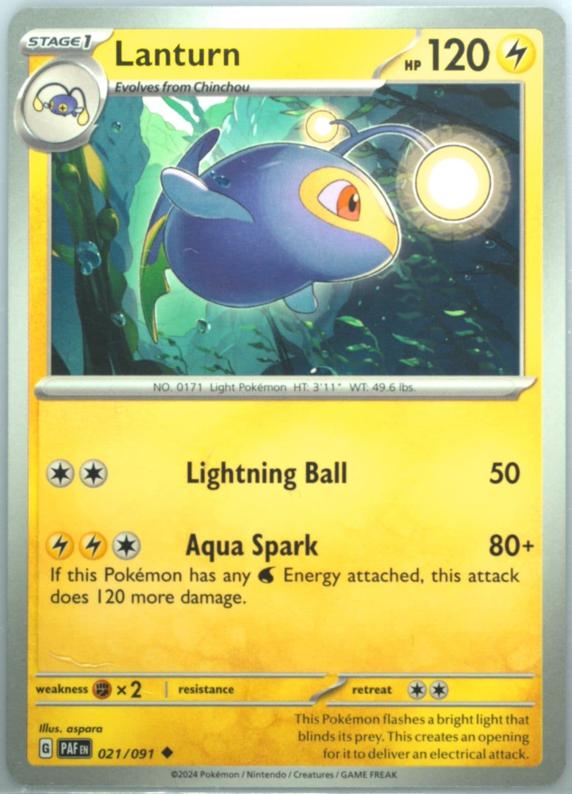Lanturn (021) 2024 Pokemon Paf EN-Paldean Fates