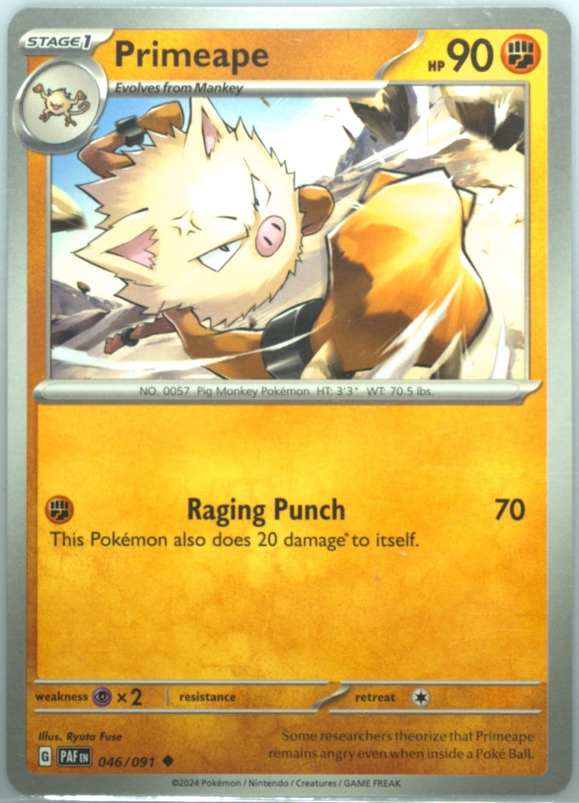 Primeape (046) 2024 Pokemon Paf EN-Paldean Fates