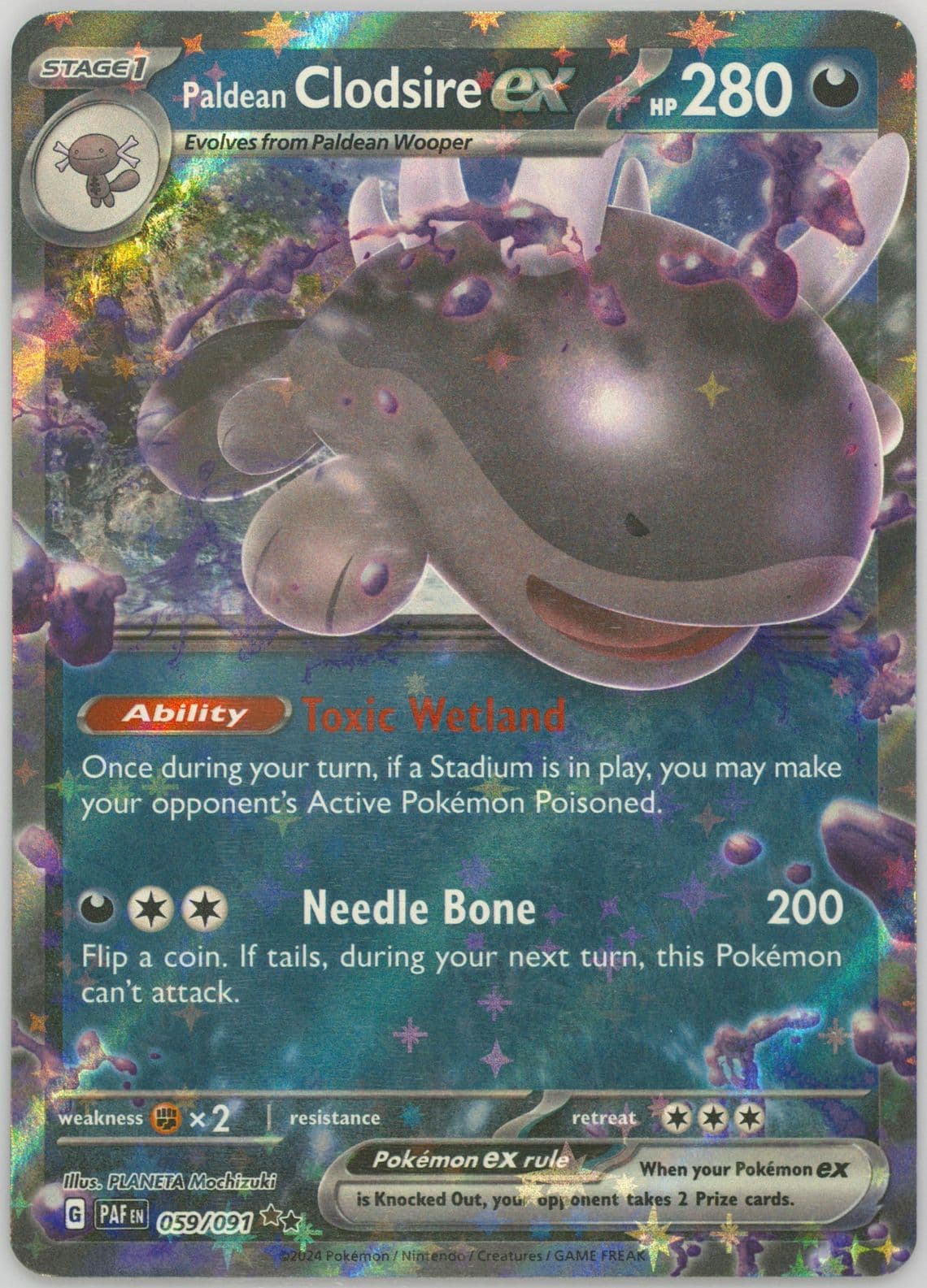 Paldean Clodsire EX (059) 2024 Pokemon Paf EN-Paldean Fates