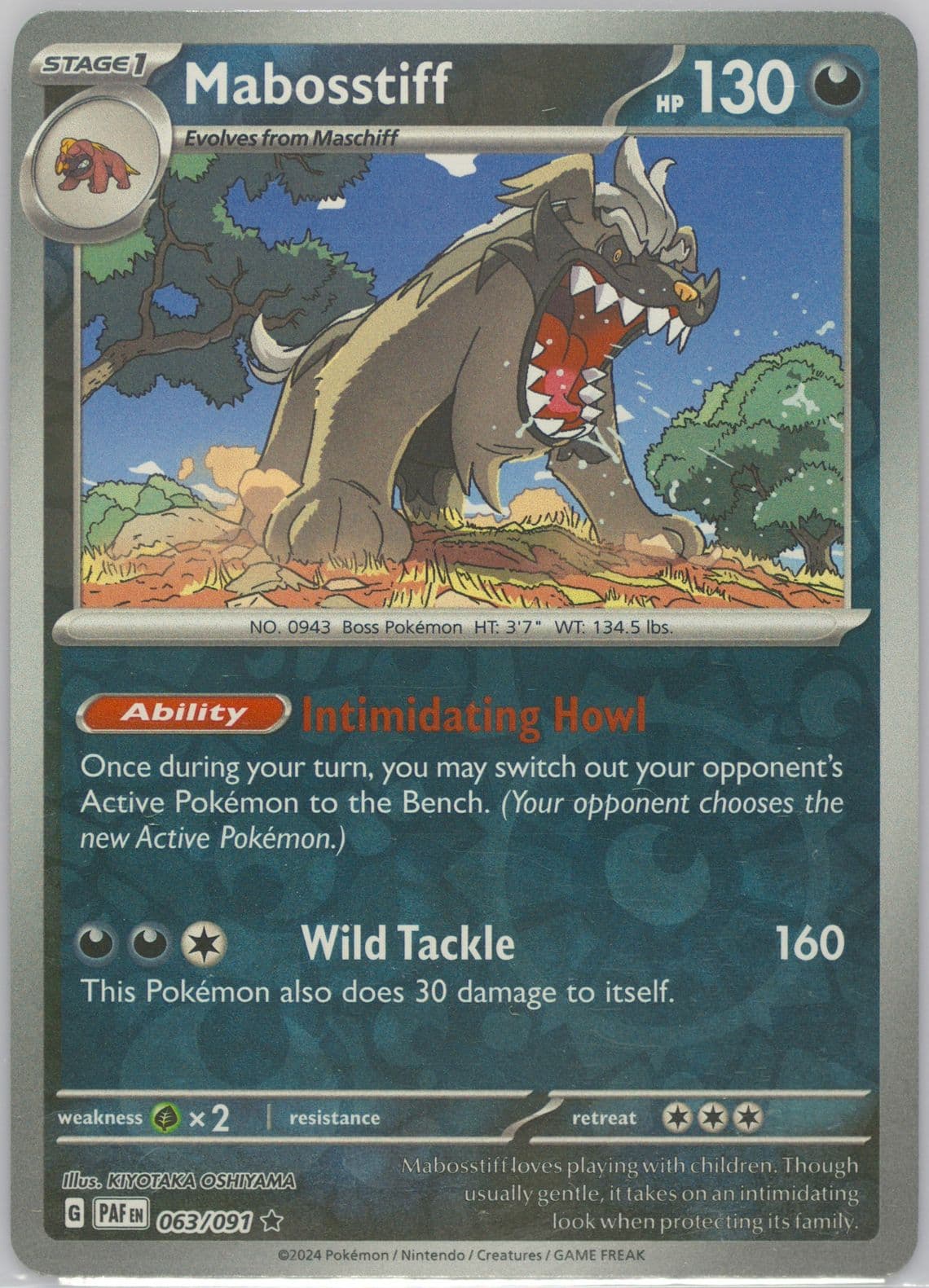 Mabosstiff (063) 2024 Pokemon Paf EN-Paldean Fates