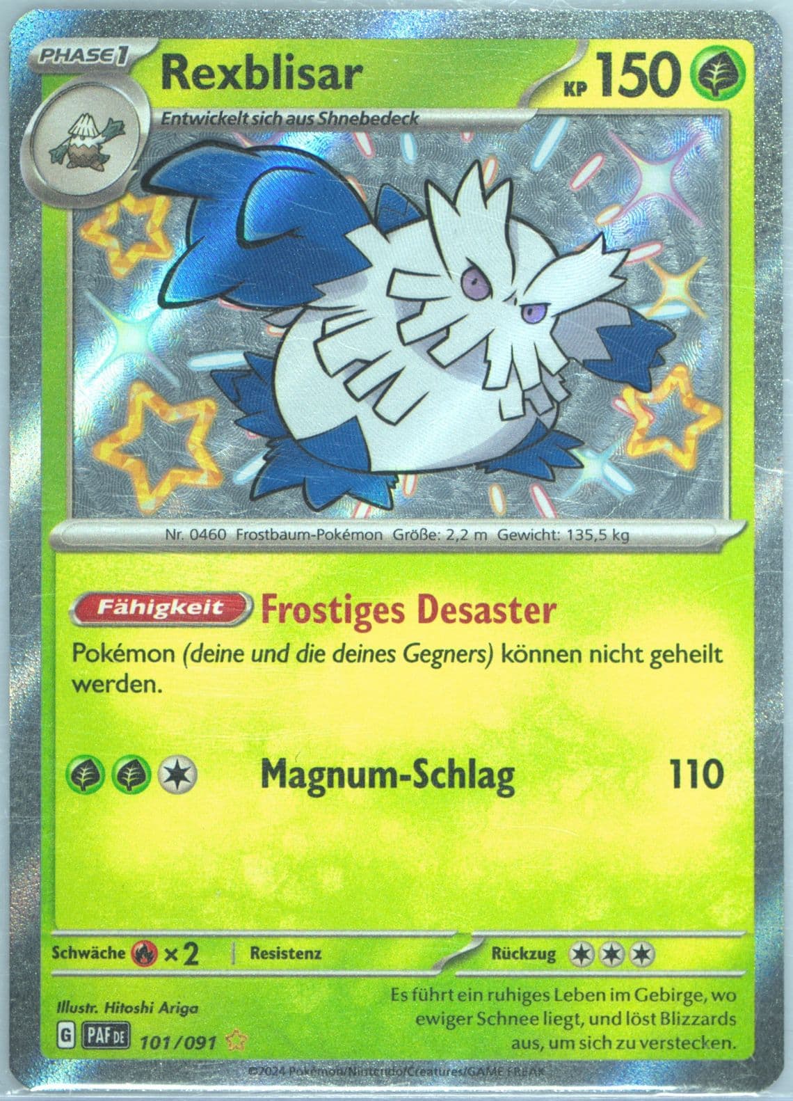 Abomasnow Shiny Rare (101) 2024 Pokemon German Paf de-Paldean Fates