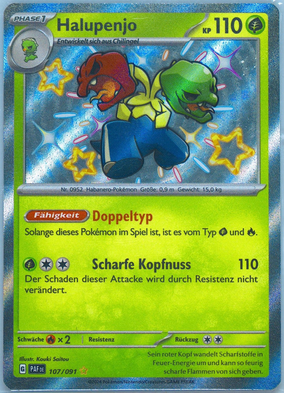 Scovillain Shiny Rare (107) 2024 Pokemon German Paf de-Paldean Fates