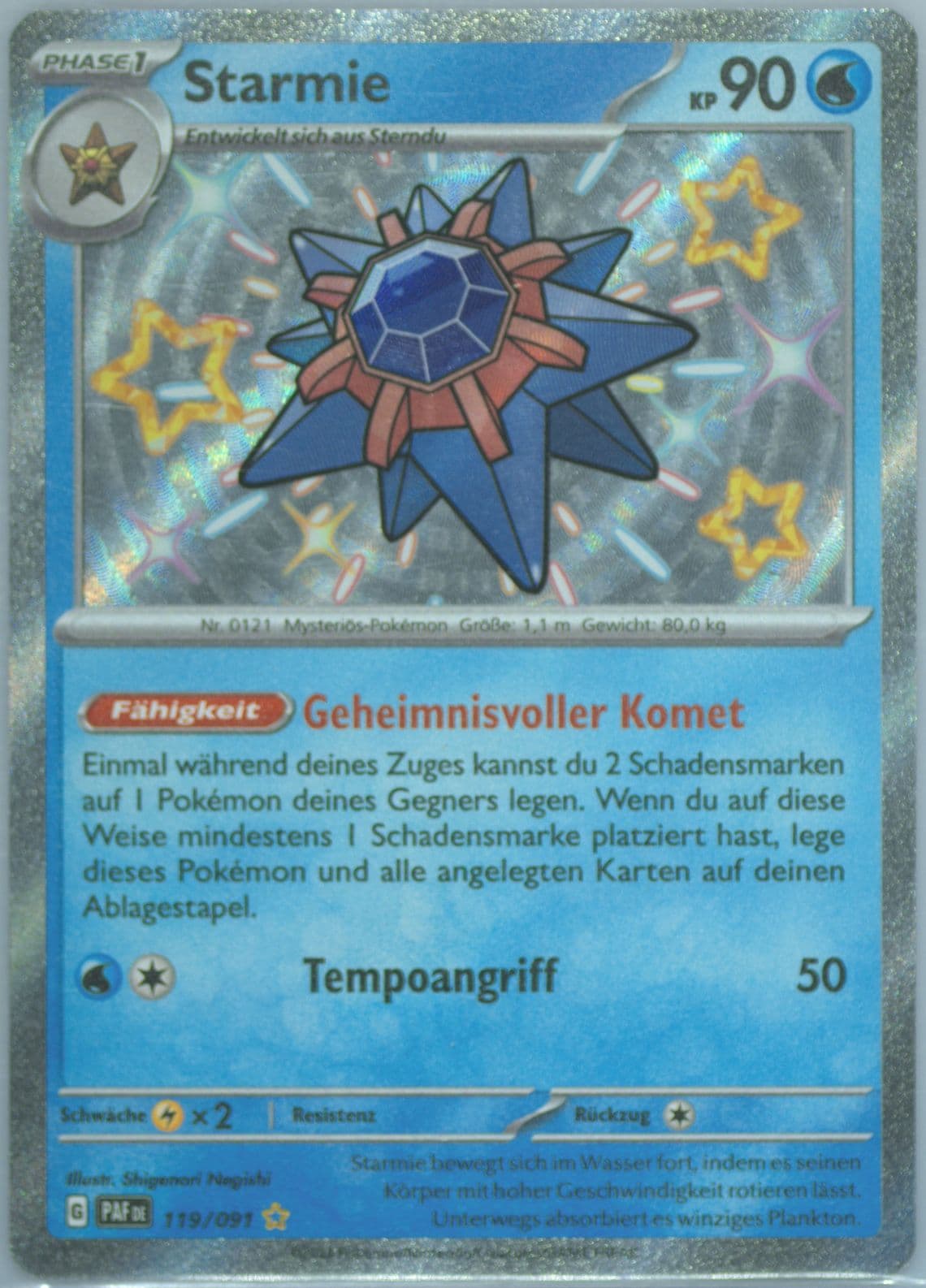 Starmie Shiny Rare (119) 2024 Pokemon German Paf de-Paldean Fates