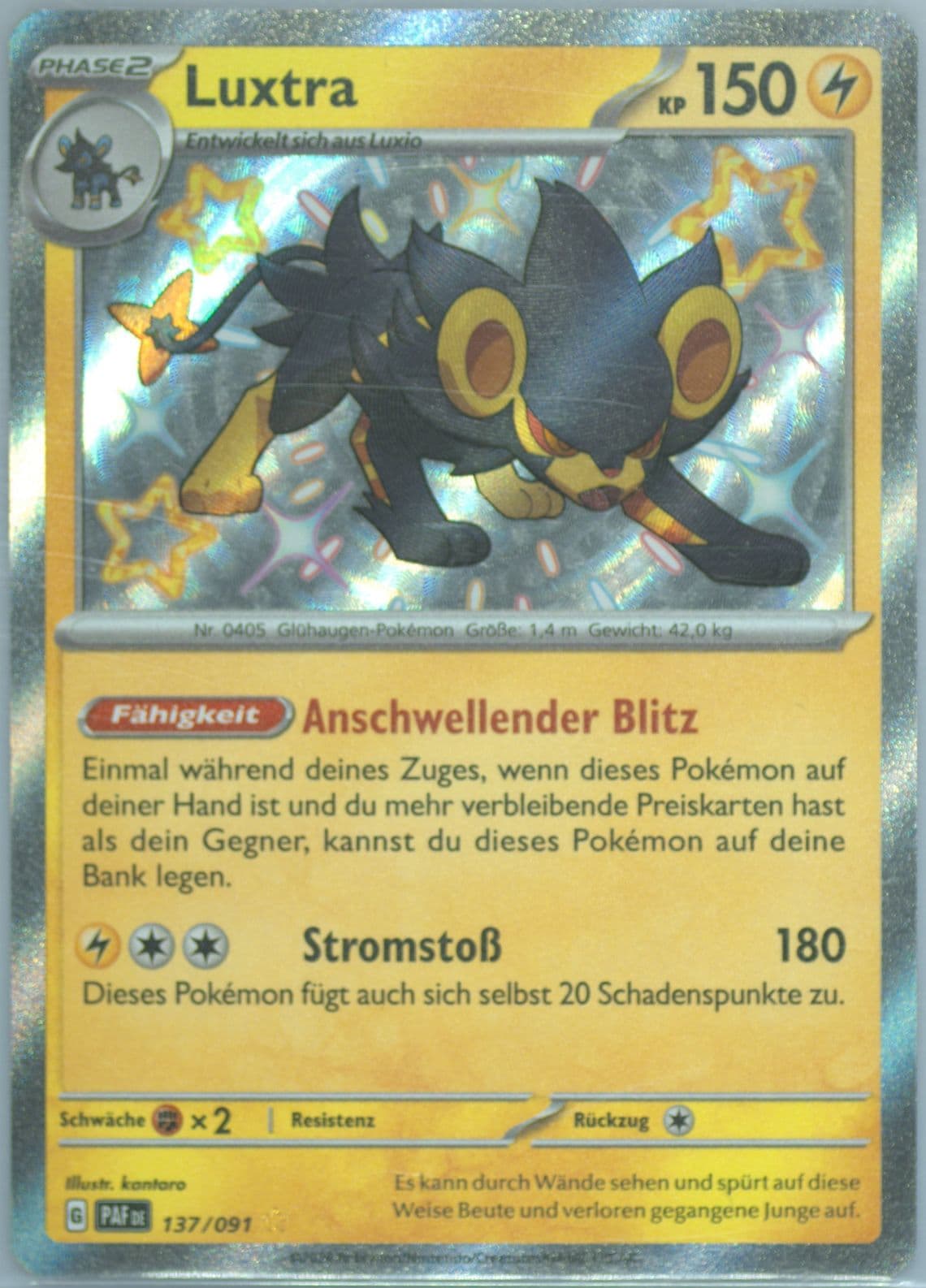 Luxray Shiny Rare (137) 2024 Pokemon German Paf de-Paldean Fates