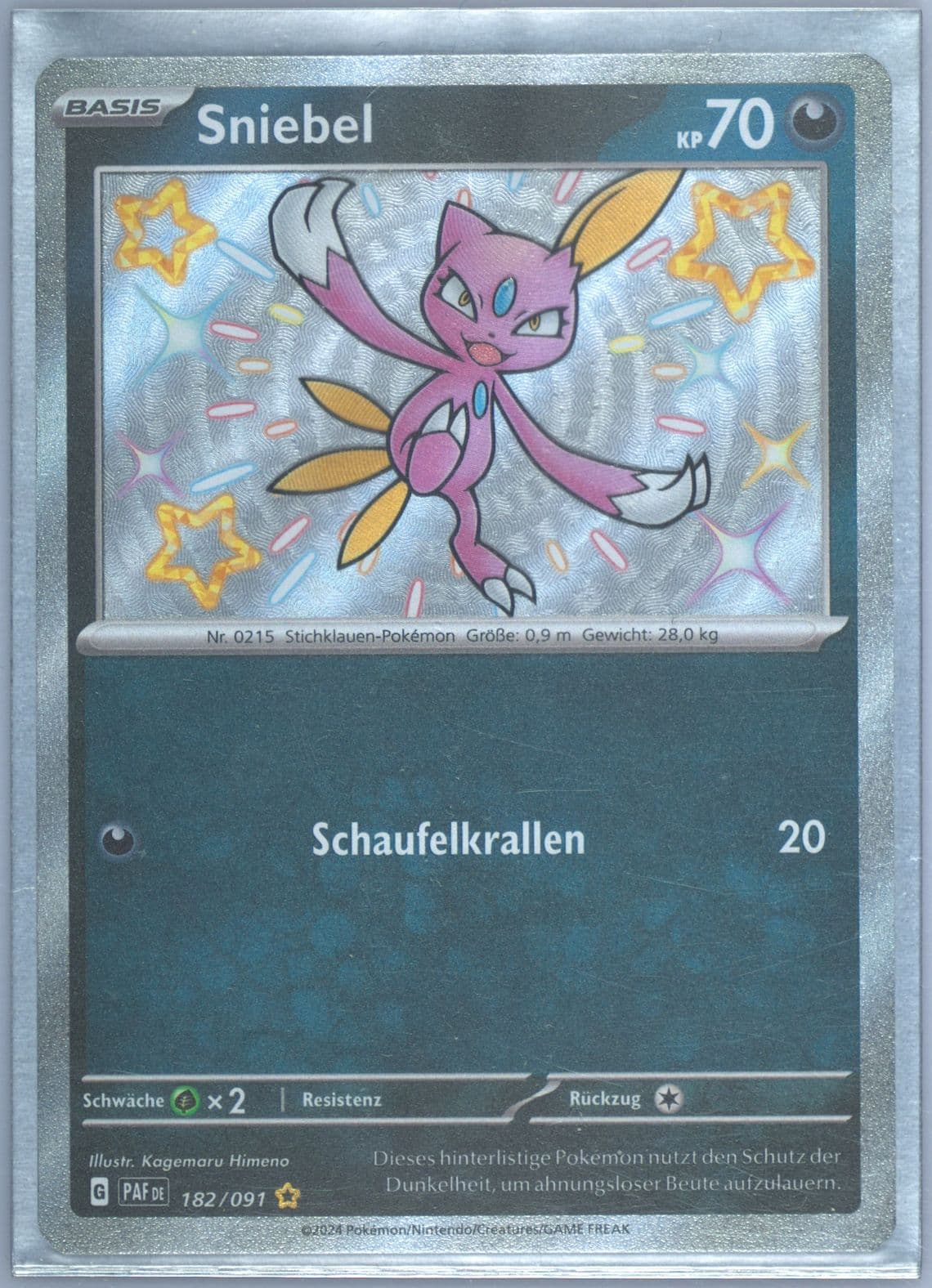 Sneasel Shiny Rare (182) 2024 Pokemon German Paf de-Paldean Fates