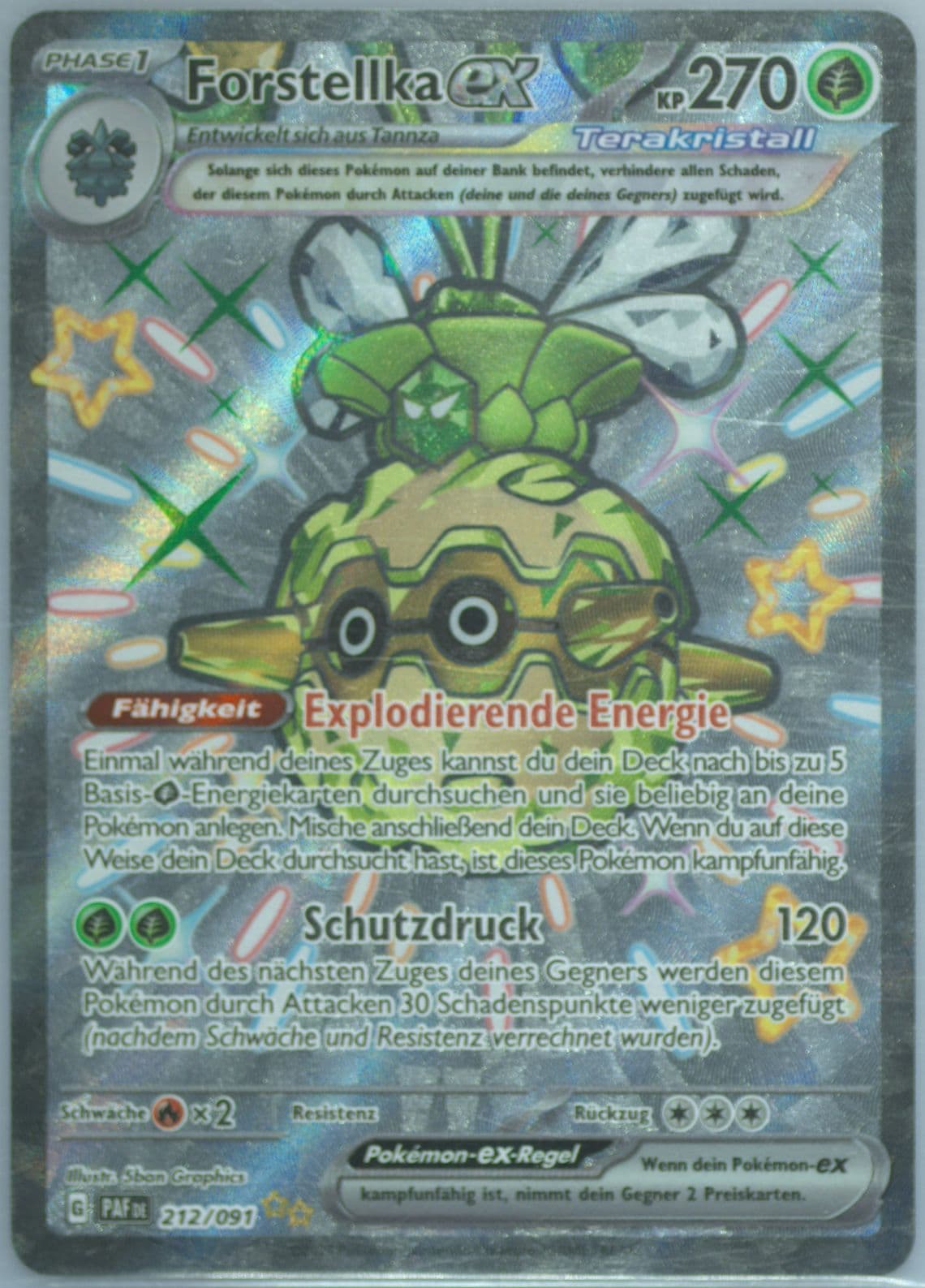 Forretress EX Shiny Ultra Rare (212) 2024 Pokemon German Paf de-Paldean Fates