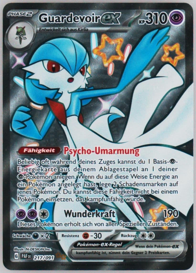 Gardevoir EX Shiny Ultra Rare (217) 2024 Pokemon German Paf de-Paldean Fates