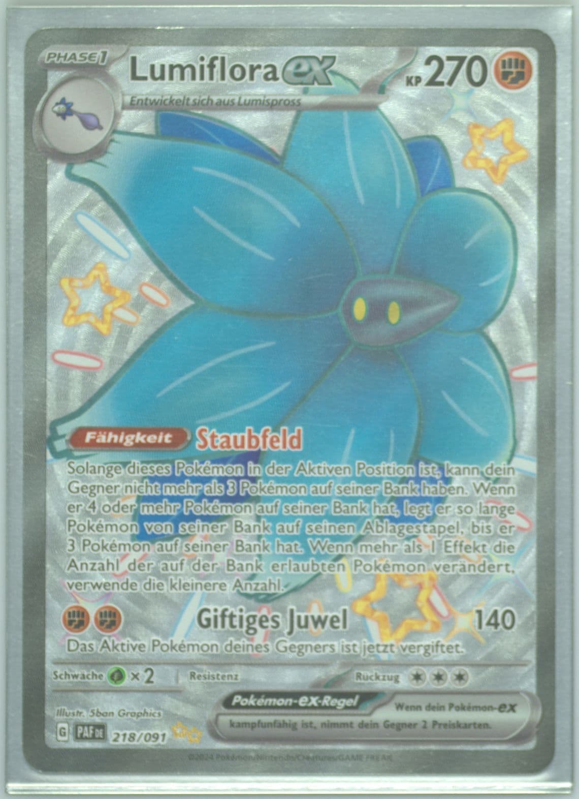 Glimmora EX Shiny Ultra Rare (218) 2024 Pokemon German Paf de-Paldean Fates