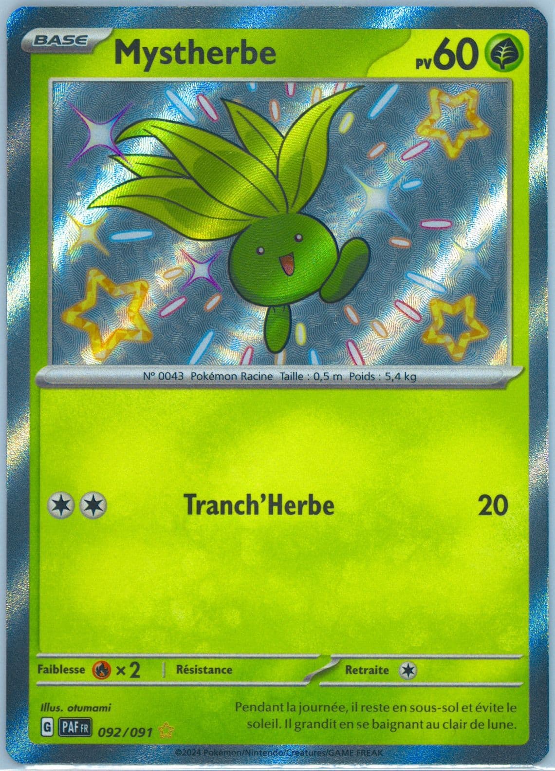 Oddish Shiny Rare (092) 2024 Pokemon French Paf FR-Paldean Fates