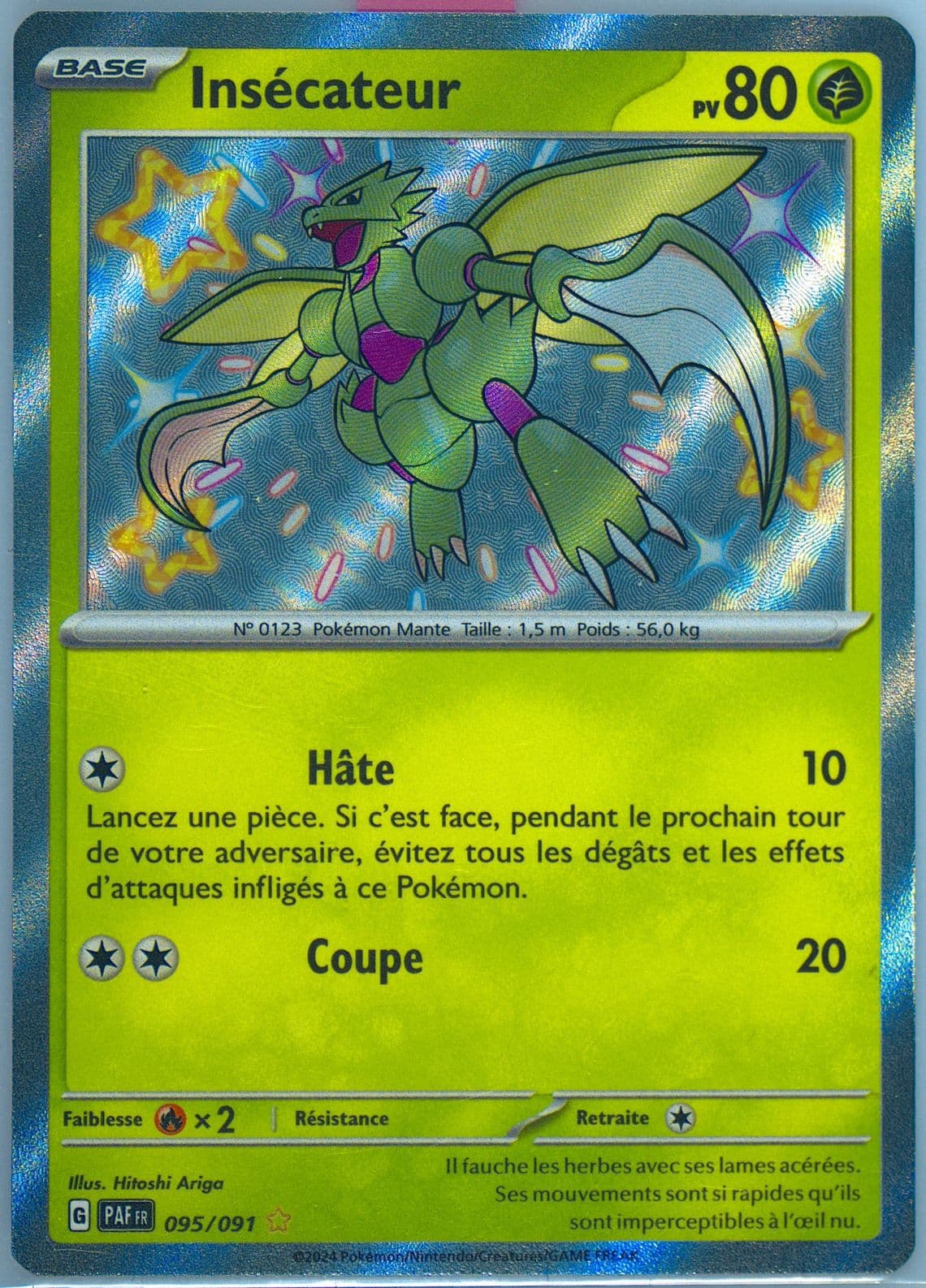 Scyther Shiny Rare (095) 2024 Pokemon French Paf FR-Paldean Fates