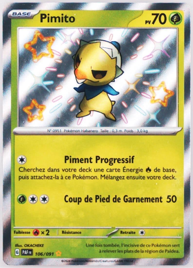 Capsakid Shiny Rare (106) 2024 Pokemon French Paf FR-Paldean Fates