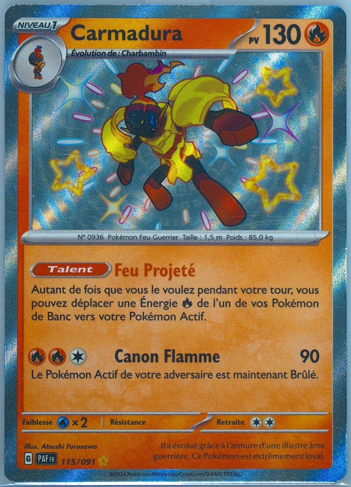 Armarouge Shiny Rare (115) 2024 Pokemon French Paf FR-Paldean Fates