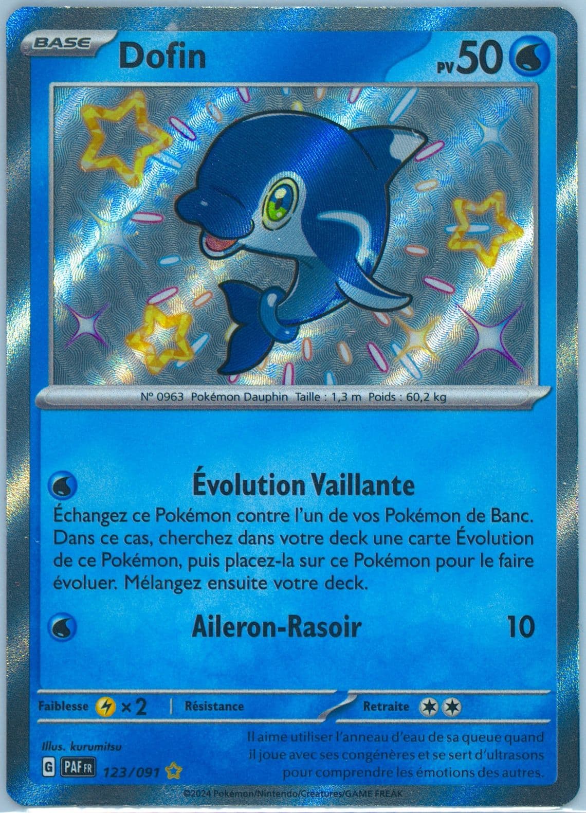 Finizen Shiny Rare (123) 2024 Pokemon French Paf FR-Paldean Fates