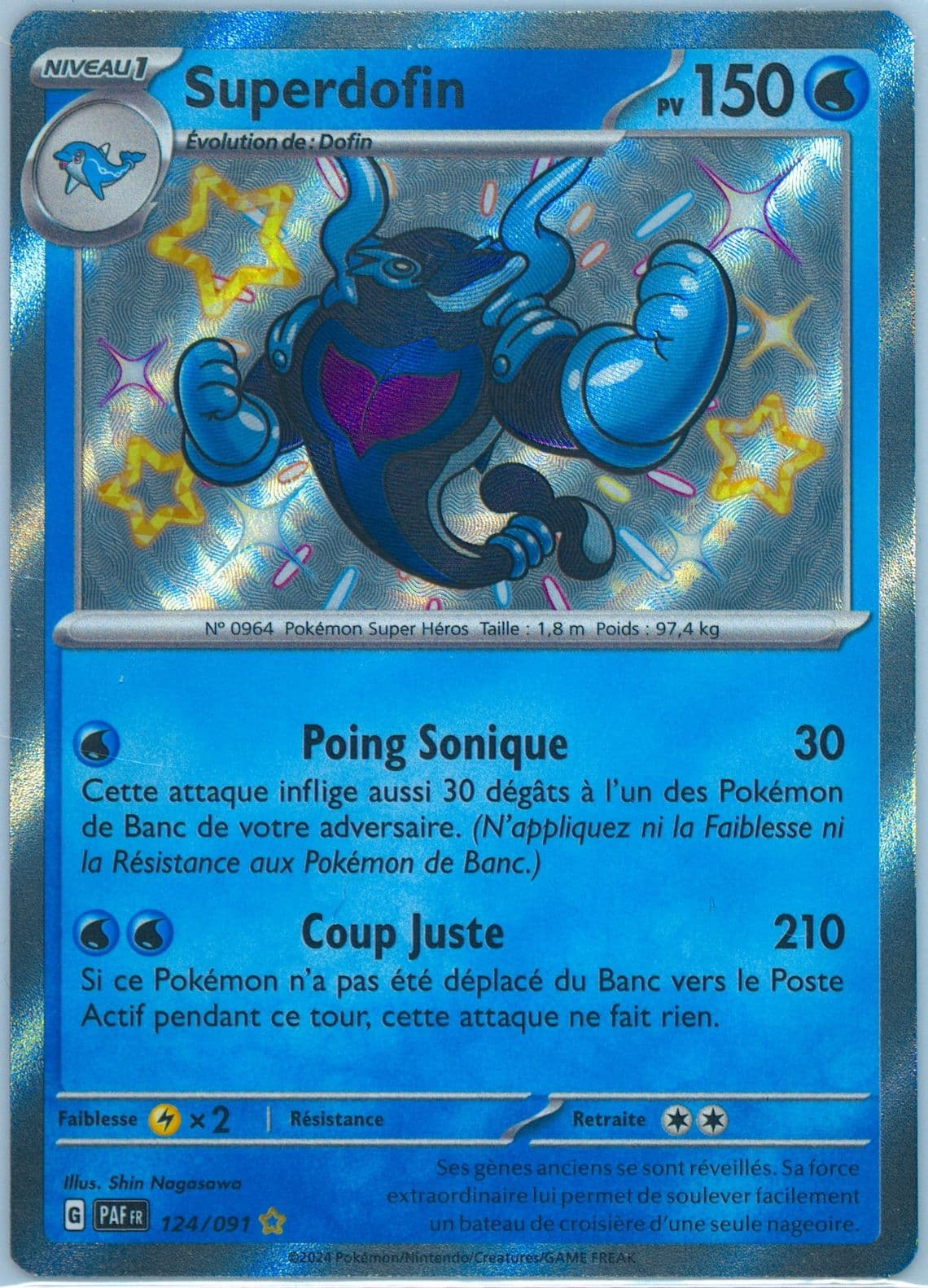 Palafin Shiny Rare (124) 2024 Pokemon French Paf FR-Paldean Fates