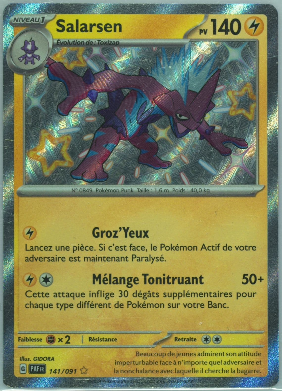 Toxtricity Shiny Rare (141) 2024 Pokemon French Paf FR-Paldean Fates